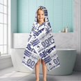 thumbnail image 6 of Blue Football Words Pattern Hooded Bath Towel，50"x30" for Ages 3 To 12 Kids, Quick Dry Lightweight Soft Microfiber Hood Beach Towel Cover Up for Kids, 6 of 7