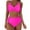 Hot Pink, variant on Womens Bikini Swimsuits Double Shoulder Crisscross Tie Back Swim Top with Bottom Tummy Control Bathing Suit