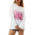 thumbnail image 4 of Women's Valentine Day Heart Printed Sweatshirt Casual Tie Dye Long Sleeve Crewneck Pullover Top Oversized Shirt, 4 of 6
