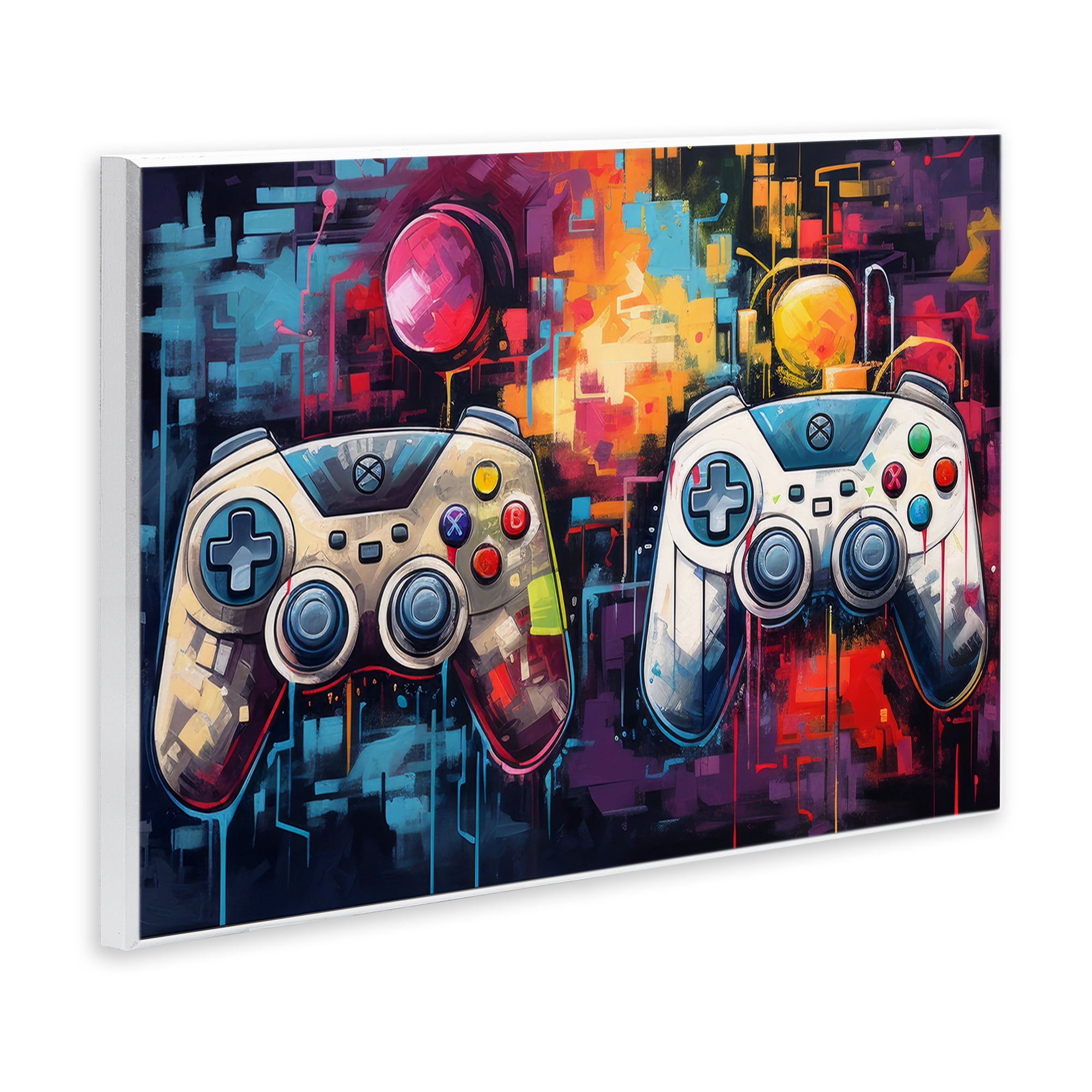 Stupell Industries Double Controller Modern Gamer Wall Plaque Art, design by Lazar Studio