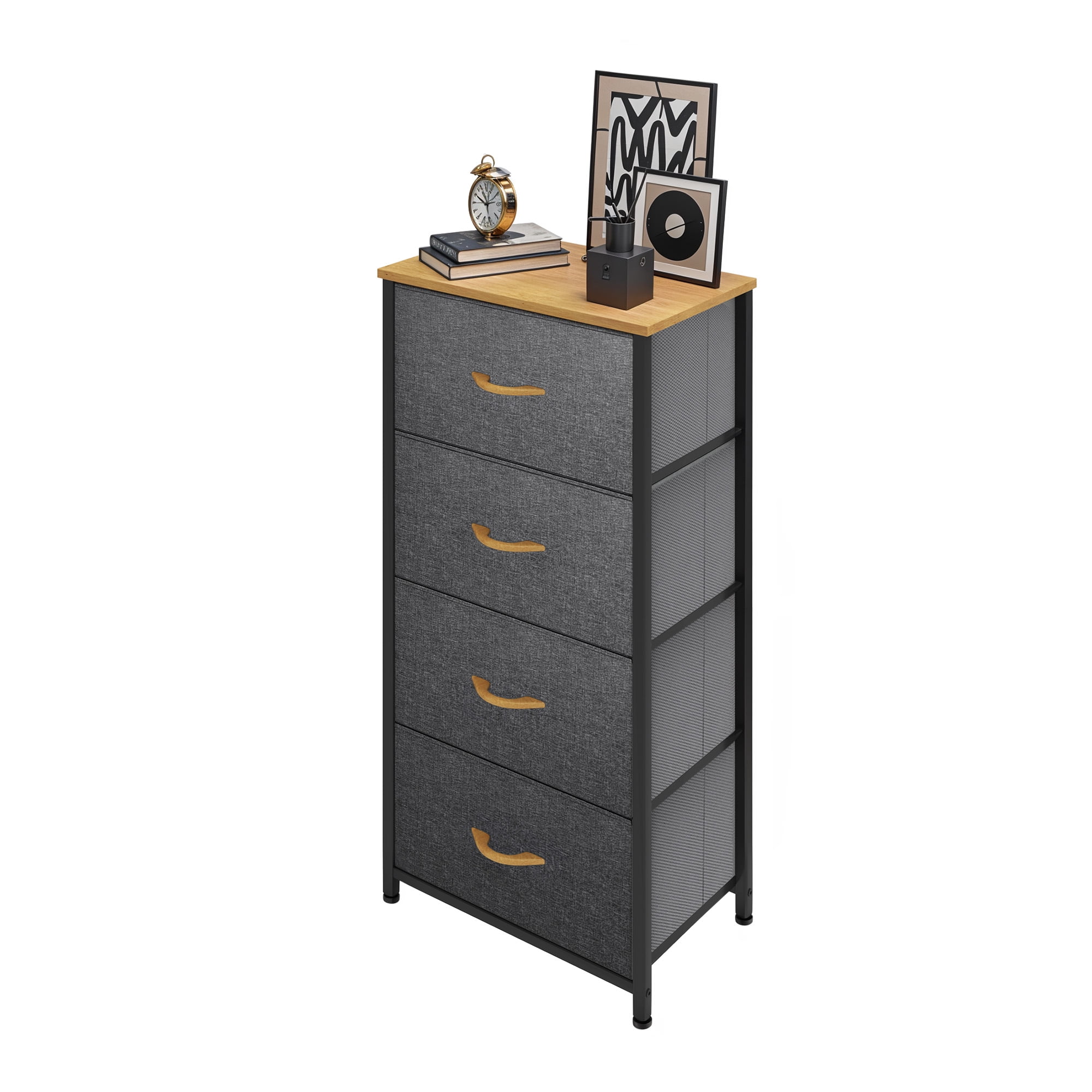 Uforic 4 Drawer Fabric Storage Dresser for Living Room, , Hallway for Adult, Dark Grey