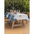 thumbnail image 2 of Outdoor Tablecloth with Umbrella Hole and Zipper, Blue Christmas Rectangle Table Cloth 60x120 Inch Waterproof Tablecloth, Snowman Eucalyptus Leaves Xmas Snowflake Picnic Table Cover for Patio Camping, 2 of 7