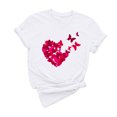 thumbnail image 2 of Meichang T-Shirts de la Saint-Valentin pour Femmes Imprimé Cœur Manches Courtes Col Rond Pull Ample Décontracté Tops de Vacances, 2 of 6