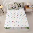 thumbnail image 4 of Erosebridal Kawaii Panda Zipper Twin Comforter Sets with Fitted Sheet and 2 Pillowcases,Watercolor Blossom Print Zipper Bedding Set,Black Pink Blue,Reversible, 4 of 6