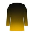 thumbnail image 5 of jobturf Womens Summer Tops $5 Casual 3/4 Sleeve Cold Shoulder T-Shirts Loose Fit V Neck Cute Tunic Tops Basic Tees Blouses Pullover, 5 of 5