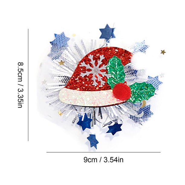 Clip de pelo de oreja de alce de Navidad Kawaii para mujeres y niñas, horquilla de muñeco de nieve de Papá Noel, pasadores de fiesta de Navidad, sombreros para niños, 1 piezas