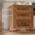 thumbnail image 6 of 67" L Shaped Computer Desk with Tall Arched Bookshelf and 3 Storage Drawers, 6 of 7
