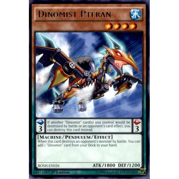YuGiOh Breakers of Shadow Rare Dinomist Pteran BOSH-EN026