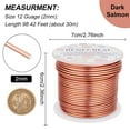 thumbnail image 2 of 12 Gauge 100FT Aluminum Wire Anodized Jewelry Craft Making Wire Beading Floral Aluminum Craft Wire for Jewelry Craft Sculpture Plant Gardening Skeleton Making Copper Tone DIY, 2 of 9