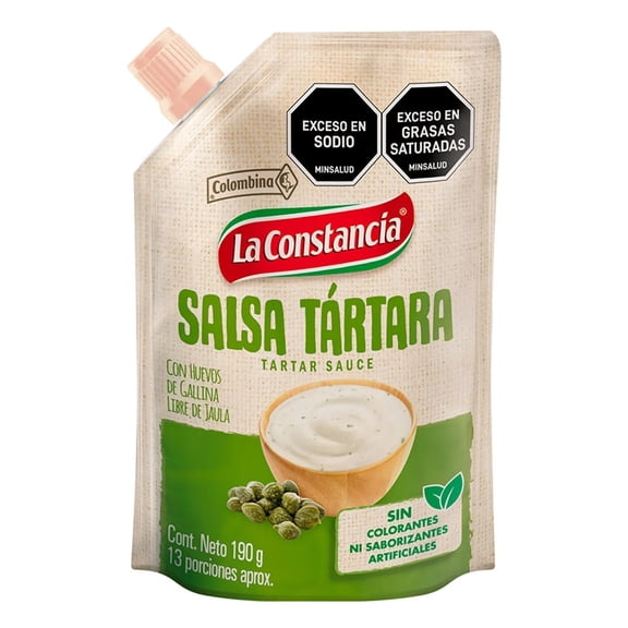 La Constancia Tartar Sauce – 190g (6.7 oz) Doypack – Creamy Sauce for Seafood & Snacks – Imported from Colombia