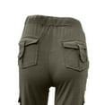 thumbnail image 5 of Petite Yoga Pants for Women High Waist Cargo Style Stretch Bootcut Lounge Workout Pants Green L, 5 of 6