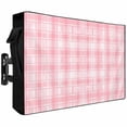 thumbnail image 2 of Outdoor TV Cover 52x30x4.5in, Modern Pink White Buffalo Check Weatherproof TV Screen Protector with Zipper, Minimalist Geometric Plaid Outside Television Cover Fits Up to 52-55", 2 of 9