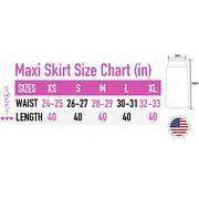 Sweet Hearts Maxi Skirt for Women- Foldover High Waist Long Flare A-Line Skirt Maxi Dress XS-XL Made in USA (BlackMocha, Large)