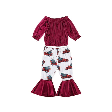 

Fanvereka Kids Toddler Baby Girl Long Sleeve T-Shirt Top Dress+Floral Pants Sets