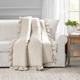 thumbnail image 5 of Lush Decor Reyna Solid Polyester Ruffle Throw, 60x50, Wheat, Single, 5 of 5