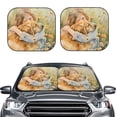 thumbnail image 2 of Vsdgher Girl Hugging Dog Flowers Print Car Windshield Sun Shade, Reflective Sunshade Window Sunshade Sun Visor Protector Fit for Cars,Trucks,SUVs-Large, 2 of 6