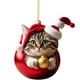 thumbnail image 2 of Colgante de gato para árbol de Navidad, acrílico 2D, adorno navideño colgante, divertido adorno navideño de gato, colgante navideño, joyería para árbol de Navidad, decoraciones acrílicas., 2 of 5