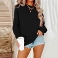 thumbnail image 2 of Womens Loose-Fit Sweatshirt Long Sleeved Solid Color Crewneck Tops Comfy Fall Winter Outfits Clothes 2025 Fashion, 2 of 5