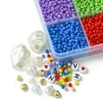thumbnail image 4 of 1Set DIY Bracelets Jewelry Making Kit Including Plastic & Acrylic & Glass Beads Mixed Color 3~25x0.8~18.5x0.8~13mm Hole: 1~2.3mm, 4 of 7