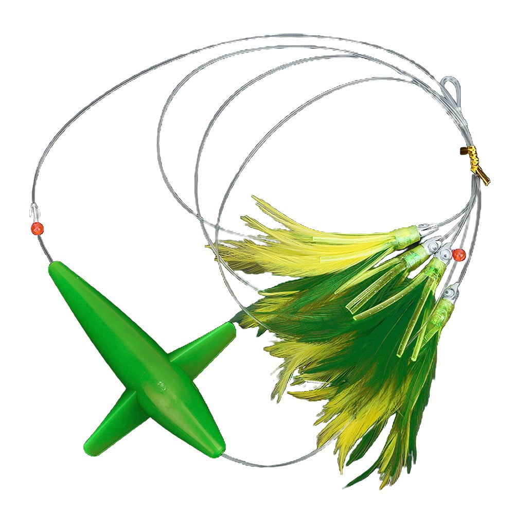 Feather Trolling Skirt Tuna Lure for Big Game Fishing Rigged with Steel Hook