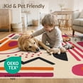 thumbnail image 4 of ODIKA 5'x7' Orange Pink Vibrant Abstract Geometric Washable Area Rug Modern Artistic Pattern with Bold Shapes for Small Living Room, Bedroom, Easy Care, Non-Shedding, Pet Friendly, 4 of 7