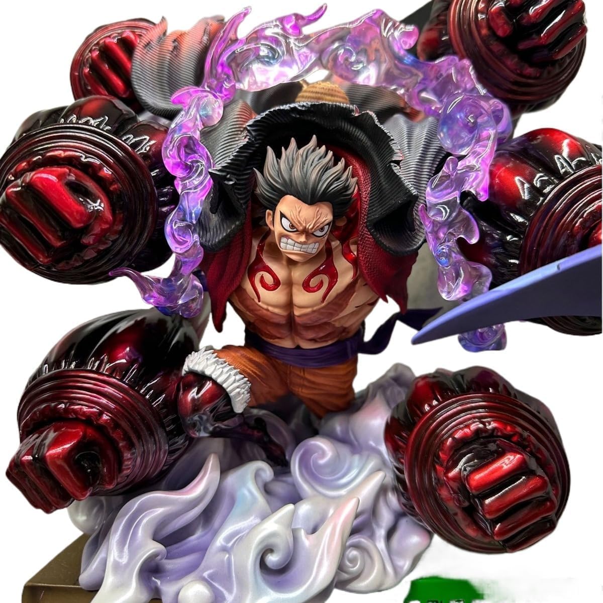 Luffy Figure Fourth Gear Luffy Figures Big Size Luffy Figures Statue PVC Handmade Collectible Model Decoration for Anime Fans (Transparent Color)