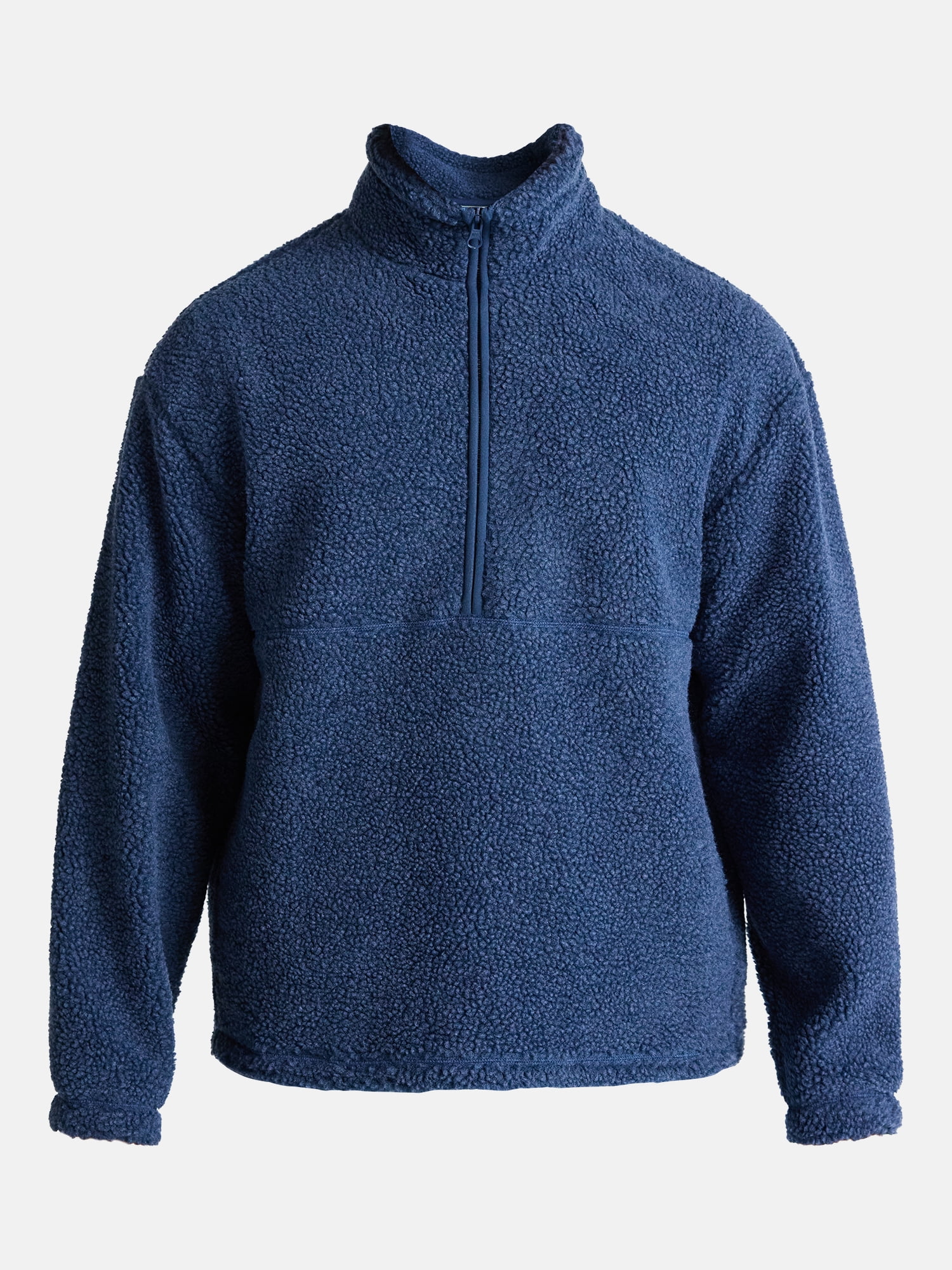 No Boundaries Faux Shearling Quarter Zip Pullover, Men's - Walmart.com
