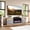 Gray-80in, variant on Easoger Fireplace TV Stand for TVs up to 90", 80" TV Stand with 36" Electric Fireplace, With 12 Color LED Lights Entertainment Center, Black