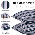 thumbnail image 5 of Outdoor Waterproof Throw Pillow Covers Set of 2 Purple Striped Decorative Pillowcases Lumbar Outdoor Pillows Cushion Case 20x12 Inch Navy Blue Vertical Stripes Patio Pillows for Couch Sofa Bed, 5 of 9