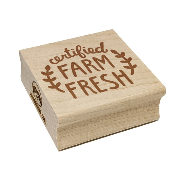 Certified Farm Fresh Square Rubber Stamp Stamping Scrapbooking Crafting - Small 1.25in