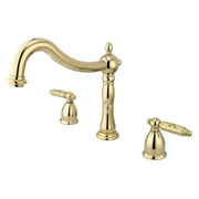 Kingston Brass Georgian 3-Hole Deck Mount Roman Tub Faucet Polished Brass Polished