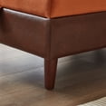 thumbnail image 6 of Aukfa 65" Storage Chaise Lounge Indoor Leather Sofa for Living Room Bedroom, Wooden Legs, 2 Pillows, Brown & Orange, 6 of 9