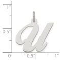 thumbnail image 4 of FB Jewels Sterling Silver Rhodium-plated Large Fancy Script Initial U Charm, 4 of 4