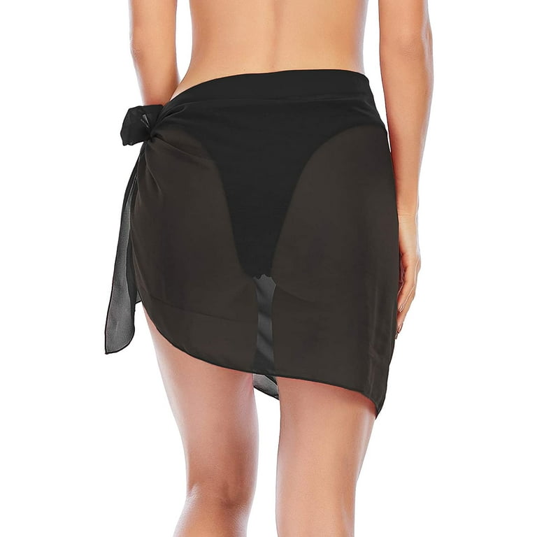Zando Womens Sarong Swimsuit Cover Up Beach Wrap Skirt Swimwear Bikini  Cover-ups Short White