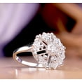thumbnail image 2 of Art Deco Openwork Filigree Diamond Engagement Ring, Cluster Diamond Wedding Anniversary 925 Sterling Silver Ring, 1.9 Ct Simulated Diamond, Women's Milgrain Ring, 2 of 5