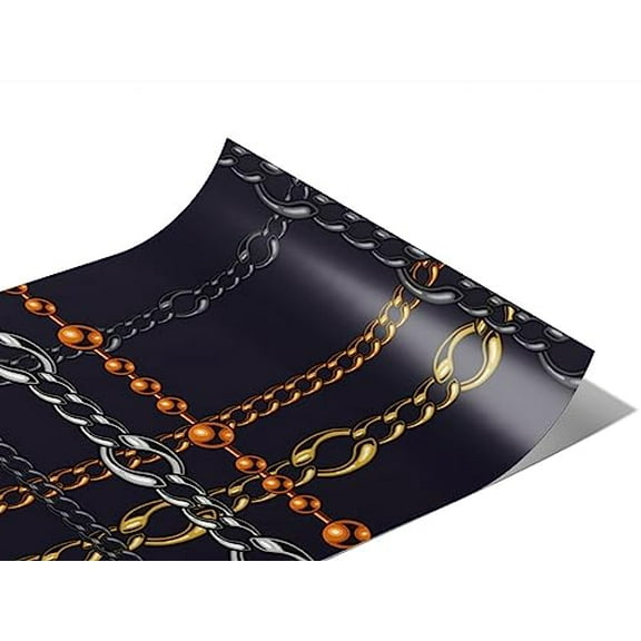 Rwraps Bling Chain Excitement Gloss Vinyl Film Wrap 59in x 6in Vinyl Vehicle Car Film Sheet Roll