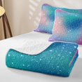 thumbnail image 4 of Homewish Glitter Stars Quilt Full for Girls, Rainbow Galaxy Full Bedspread Sets, Blue Pink, 3 Pieces 1 Coverlet and 2 Pillowcases, 4 of 7