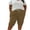 Brown, variant on Capri Pants for Women Plus Size Fashion Solid Color Cuffed Hem Cotton Linen Capris Drawstring with Pockets Daily Comfy Soft Lightweight Casual Trousers, L-5XL