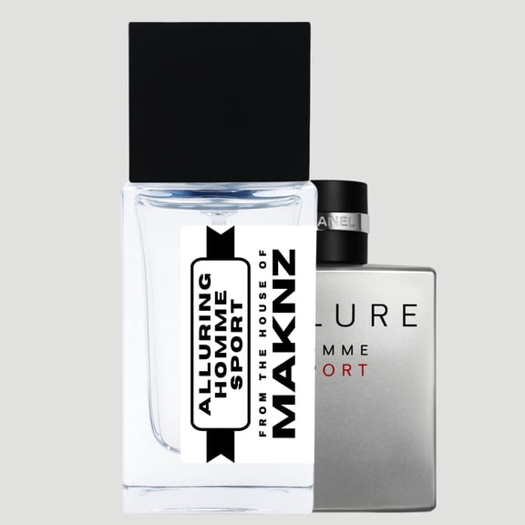 MAKNZ Alluring Homme Sport Eau de Parfum, Inspired by Allure Homme Sport, Cologne for Men, 1.7 oz / 50ml – Citrus, Aromatic, Vanilla, Marine, Fresh Spicy, Amber Scent