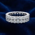 thumbnail image 5 of Pompeii 3 1/2 ct Diamond Double Row Eternity Ring Womens Wedding Band 14k White Gold, 5 of 6