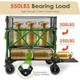 thumbnail image 5 of PNKKODW 550L XXL Foldable Double Decker Wagon, 550LBS, 360° Handle, Heavy Duty, All-Terrain Wheels, Black, 5 of 9