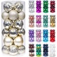 thumbnail image 1 of XmasExp Adornos de bolas de Navidad de 60 mm/2,36 pulgadas, juego de adornos navideños inastillables, decoraciones para bolas de árbol de Navidad, 24 quilates (2,36 pulgadas, rojo), 1 of 4