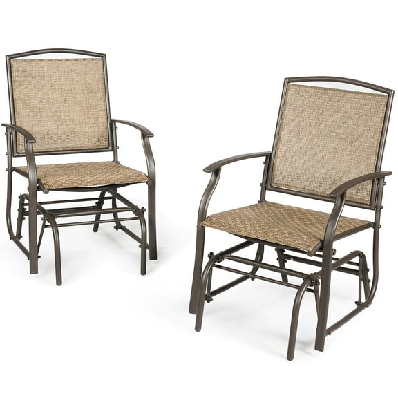 Topbuy Powder Coated Iron Outdoor Glider Chair - Brown