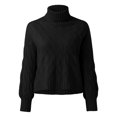 thumbnail image 2 of Vedolay Women's Fall Tops Womens Oversized Casual Crew Neck Long Sleeve Lightweight Knit Sweater,Black M, 2 of 4