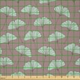 thumbnail image 2 of Ambesonne Botanical Fabric by the Yard Microfiber, Ginkgo Leaves Retro, 5 Yards, Mauve Taupe Mint Green, 2 of 2