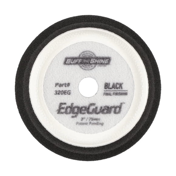 Buff & Shine 3” Black EdgeGuard Foam Pad – Complete Professional System for Cutting, Polishing, and Finishing.