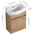 thumbnail image 2 of Yoluckea 16 Inch Bathroom Vanity with Sink Combo, Modern Bath Vanity Bathroom with Soft Close Doors, Wall Mounted Floating Bathroom Vanities Cabinet Set for Bathroom, 2 of 9