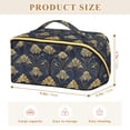 thumbnail image 4 of FORMRS Makeup Bag Travel Cosmetic Organizer for Women Fold Flat Zipper Pouch with Handle, Gold Art Pattern, 4 of 8