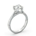thumbnail image 2 of Nerra Jewel Brilliant 2 Ct Round Cut Diamond Ring - 14K White Gold Plated Solitaire with Accent Ring - Classic Engagement Solitaire with Accent Ring for Women's -Charistmas Gift For Her, 2 of 3