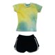 thumbnail image 1 of 1/6 camisa de manga corta informal con pantalones cortos de verano, tops de verano que corren pantalones cortos para figuras de mujer de 12 pulgadas amarillo, 1 of 8